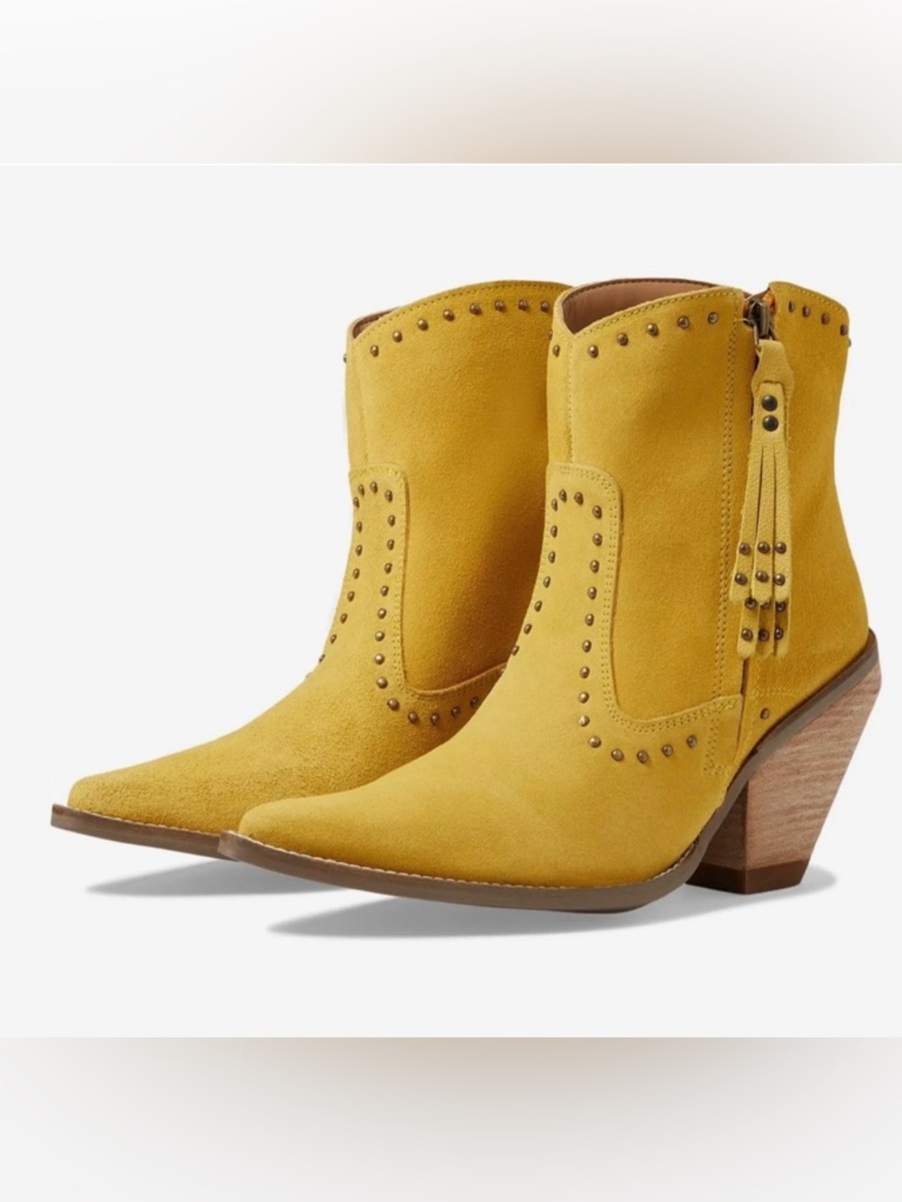 DINGO Yellow Suede Cowboy Boots. Women’s 9.5. Like new